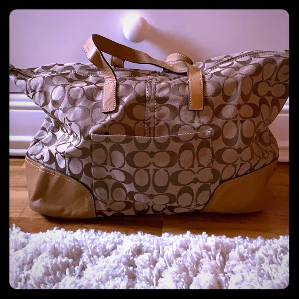 Brown signature C style coach bag
